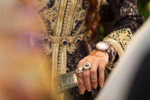 Lady trying on a watch at the Piaget event by Loesje Kessels Fashion Photographer Dubai