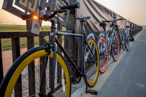 Fishtail ride bikes ready for the PUMA event by Loesje Kessels Fashion Photographer Dubai