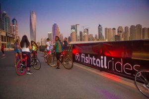 Influencers ready on their fishtail rides at the PUMA event by Loesje Kessels Fashion Photographer Dubai