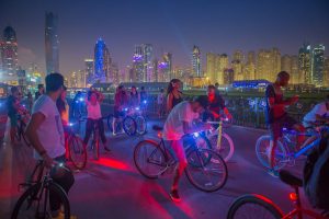 Influencers ready for the bike ride at the PUMA event by Loesje Kessels Fashion Photographer Dubai