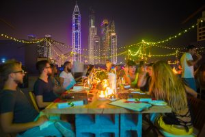 Dinner overlooking the Marina at the PUMA event by Loesje Kessels Fashion Photographer Dubai