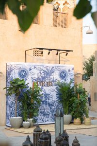 Backdrop set up at Al Seef of DIOR's cruise 2020 collection by Loesje Kessels Event Photographer Dubai